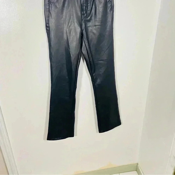 MOTHER Denim The Insider Ankle Jean Faux Show Vegan Leather Flare Night Out - Picture 7 of 11